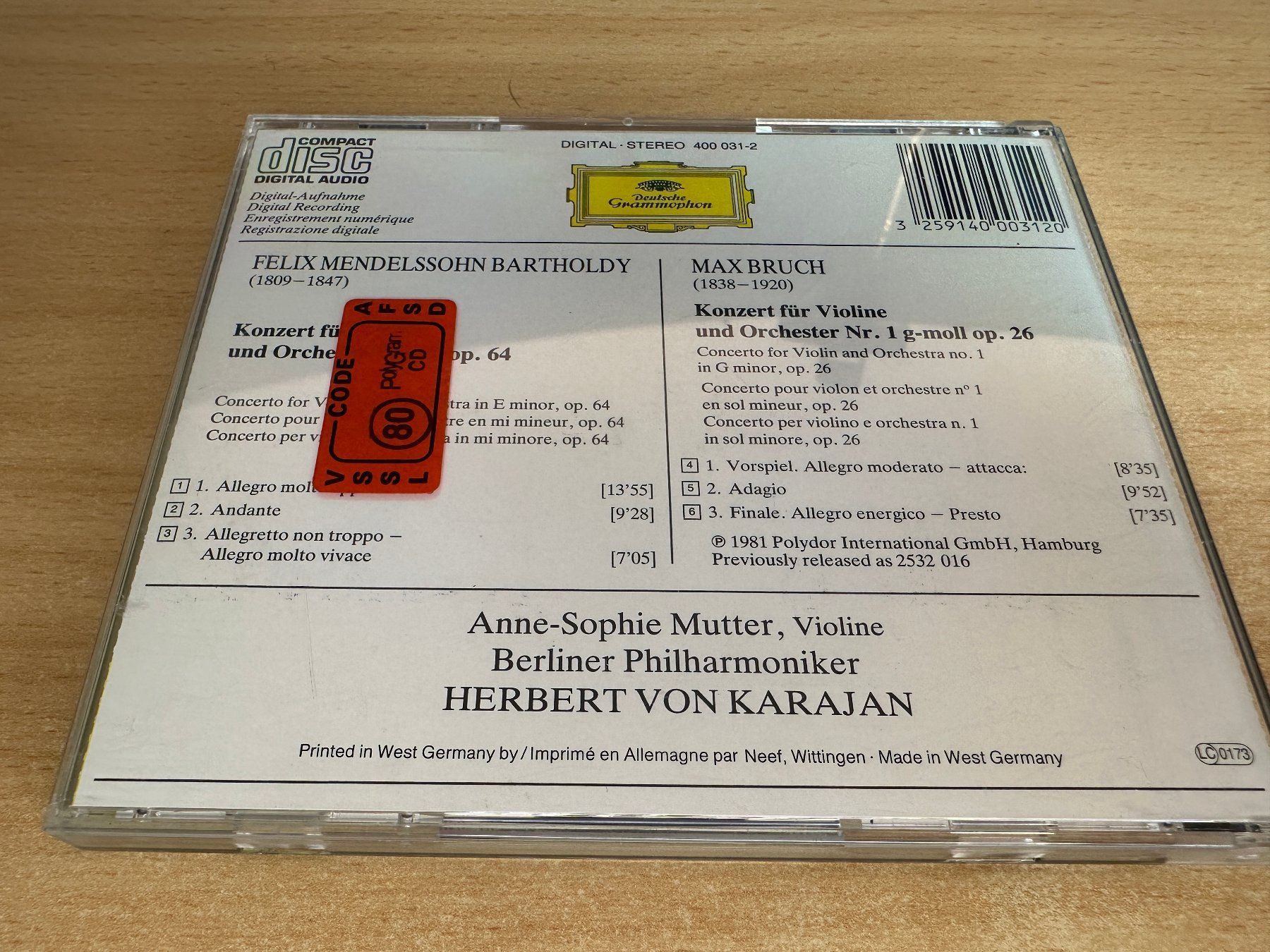 CDs: D4 Mendelssohn Bruch Mutter Karajan – Violinkonzerte – Gebraucht aus Rikon im Tösstal von Alpenmutz 1