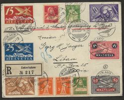 Flugpost 1923 Zürich München Berlin Königsberg Memel
