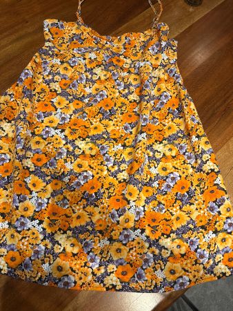 Blümchenkleid, Sommerkleid, Gr. 38, Orange/Lila - Top!