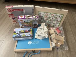 Grand lot de jeux et jouets éducatifs en bois