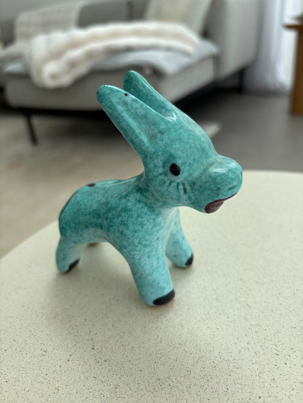 Statuette: Vintage turquoise small ceramic Italian donkey – Usato da Steinhausen venduto da ChromeVintage
