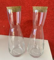 Edle Wasserkaraffen mit Korkdeckel - 2 Stück