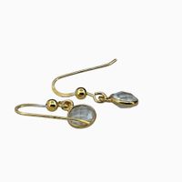 Silberohrringe mit grünem Amethyst, vergoldet