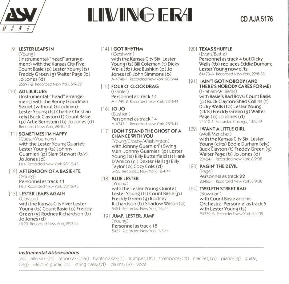 CD: CD - LESTER YOUNG Lester Leaps In - His greatest recordings – Nuovo (secondo la descrizione) da Morges venduto da evnocha3 6