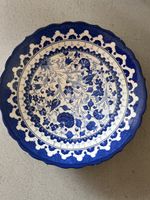 Wunderschöne handbemalte Schale aus Keramik, Blau/Weiss