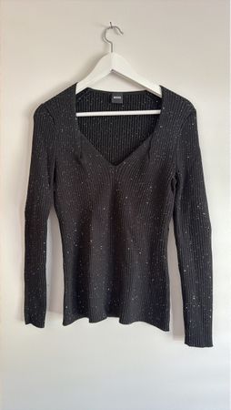 Damen Pullover BOSS schwarz gerippt neuwertig