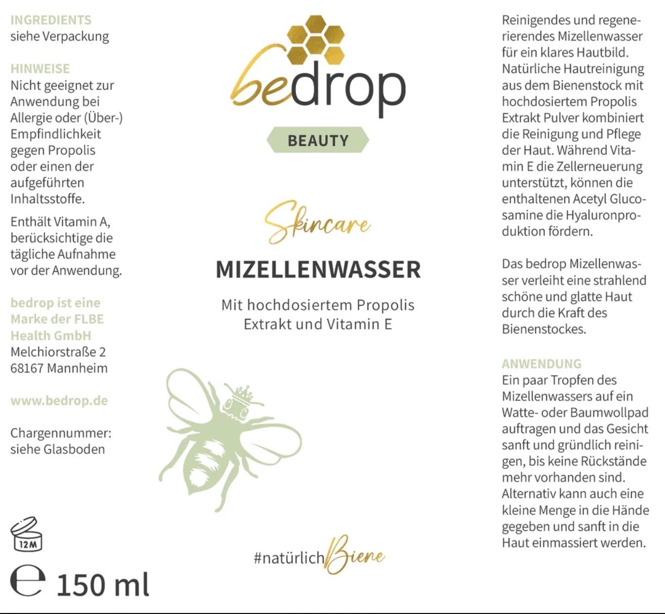 Soins du visage: Bedrop Mizellenwasser / Tonikum – Neuf avec emballage d'origine à St. Gallen par Beautysana 2