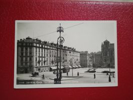 AK Geneve Place Cornavin 1927 mit Tram Velo Fuhrwerk