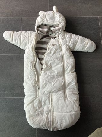 Baby Snowsuit/Bag  H&M White Padded Size 62/68 