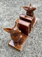 Buchstützen - Fuchs, Keramik 2er Set, vintage 60er Jahre