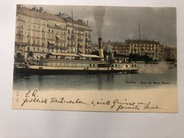 Geneve - Quai du Mont Blanc - Bateau a vapeur 1903