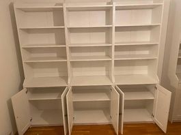 3 weisse Hauga Hochschränke Ikea 