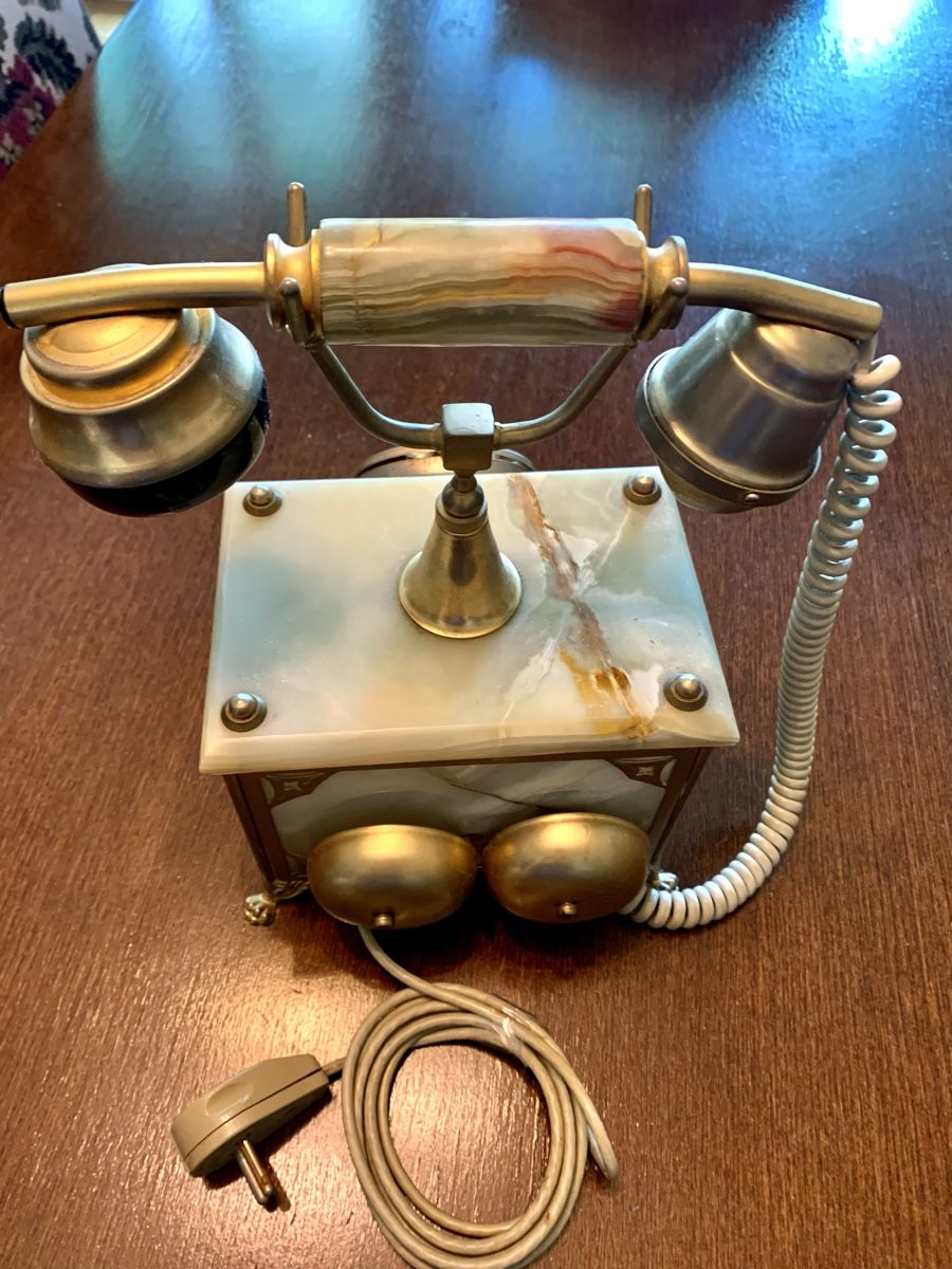 Telefoni: Antikes Telefon Onyx Messing mit Wählscheibe – Usato da Wallisellen venduto da Died 4
