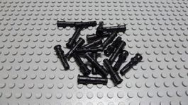 Lego 20 Technics Black Long Pin with Friction and Bushing