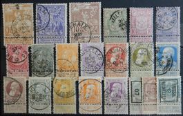 Belgien ex. Kat. 61-79 */gest. 1894/1907 Kat. 82 Euro