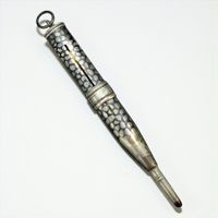 Stylo porte-mine mécanique extensible ancien argent massif