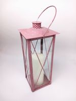 Laterne rosa mit Kerze