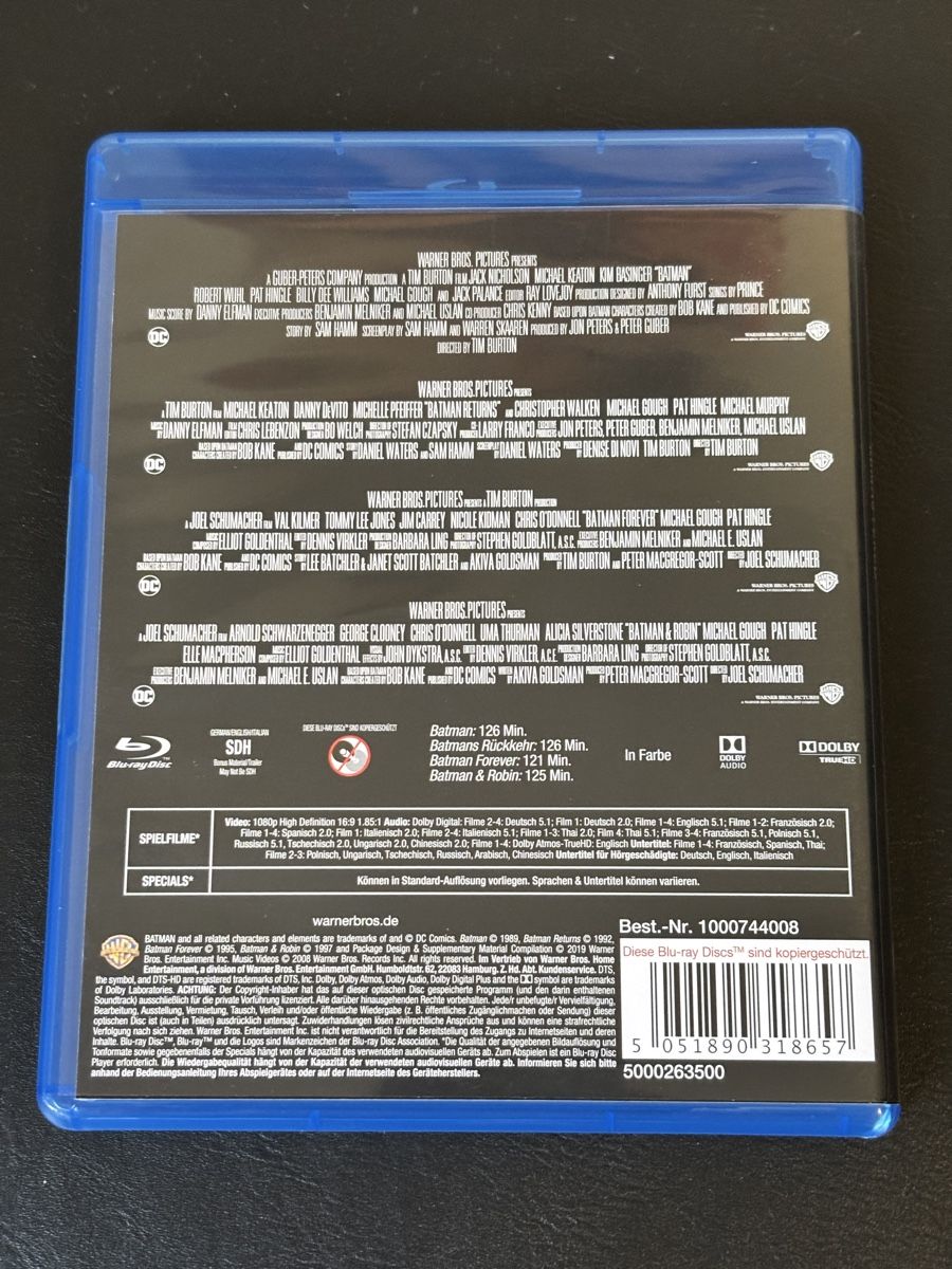 Alle DVDs: Batman 1989-1997 Blu-ray Remastered Box – Gebraucht aus Luzern von Armastra 1