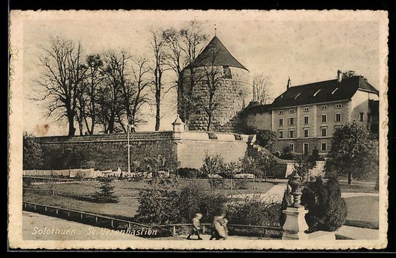 Cartoline postali: AK Solothurn, Stadtmauer mit Rundturm – Usato da Berlin venduto da bartko-reher