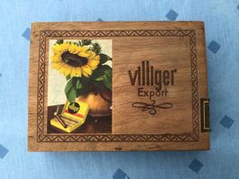 Zigarren – Holzkiste / Box «Villiger Export» leer – Vintage