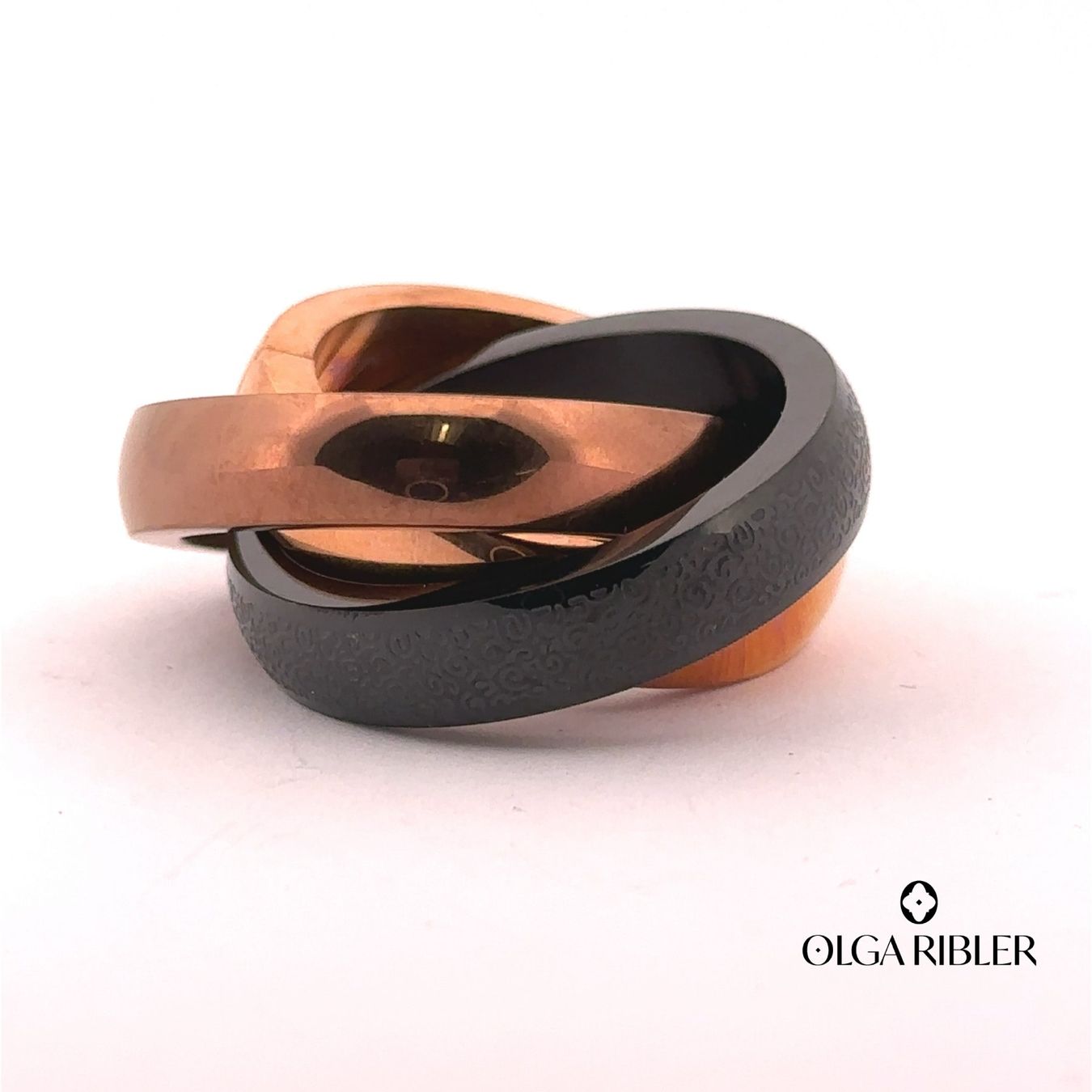 Olga Ribler Anelli: 3 Facher Edelstahl Statement  Ring  Ringgrösse 62 – Nuovo (secondo la descrizione) da Luzern venduto da Schmuckoutlet 3