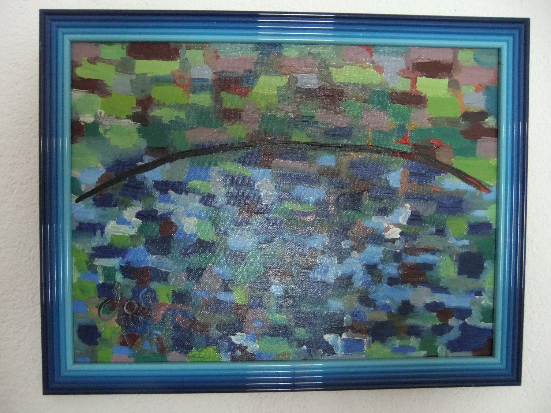 Gemälde: Brückenschlag, Ölbild von Catherine Lutz – Gebraucht aus Hemishofen von Lany