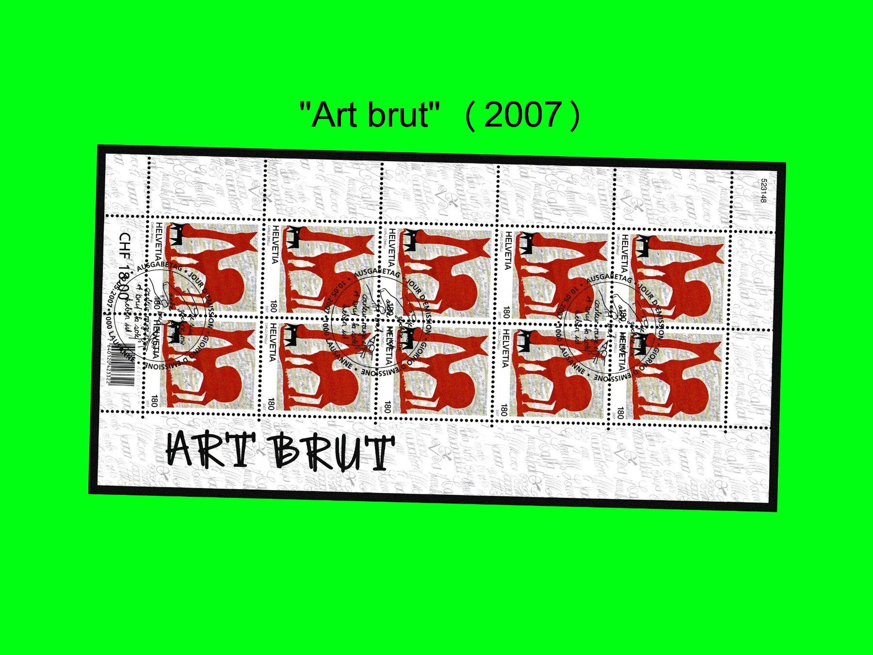 Tutti i francobolli: Bogen-Serie "Art brut" (2007) – Nuovo (secondo la descrizione) da Dübendorf venduto da chiara48 2