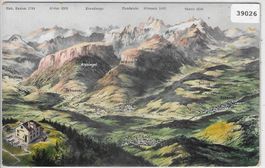 Appenzell und Alpstein Panorama Relief - Litho