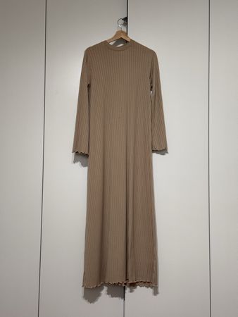 Rippkleid Damen langarm beige Grösse S/M neuwertig