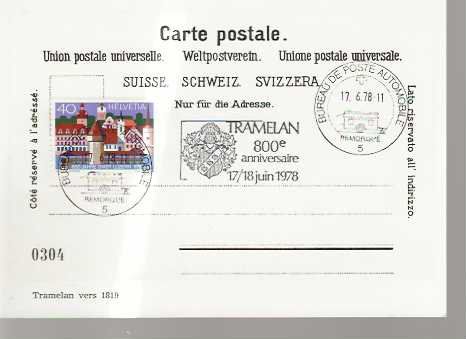 Cartoline postali: carte postale Tramelan 800ème – Usato da Sorvilier venduto da carose01 1
