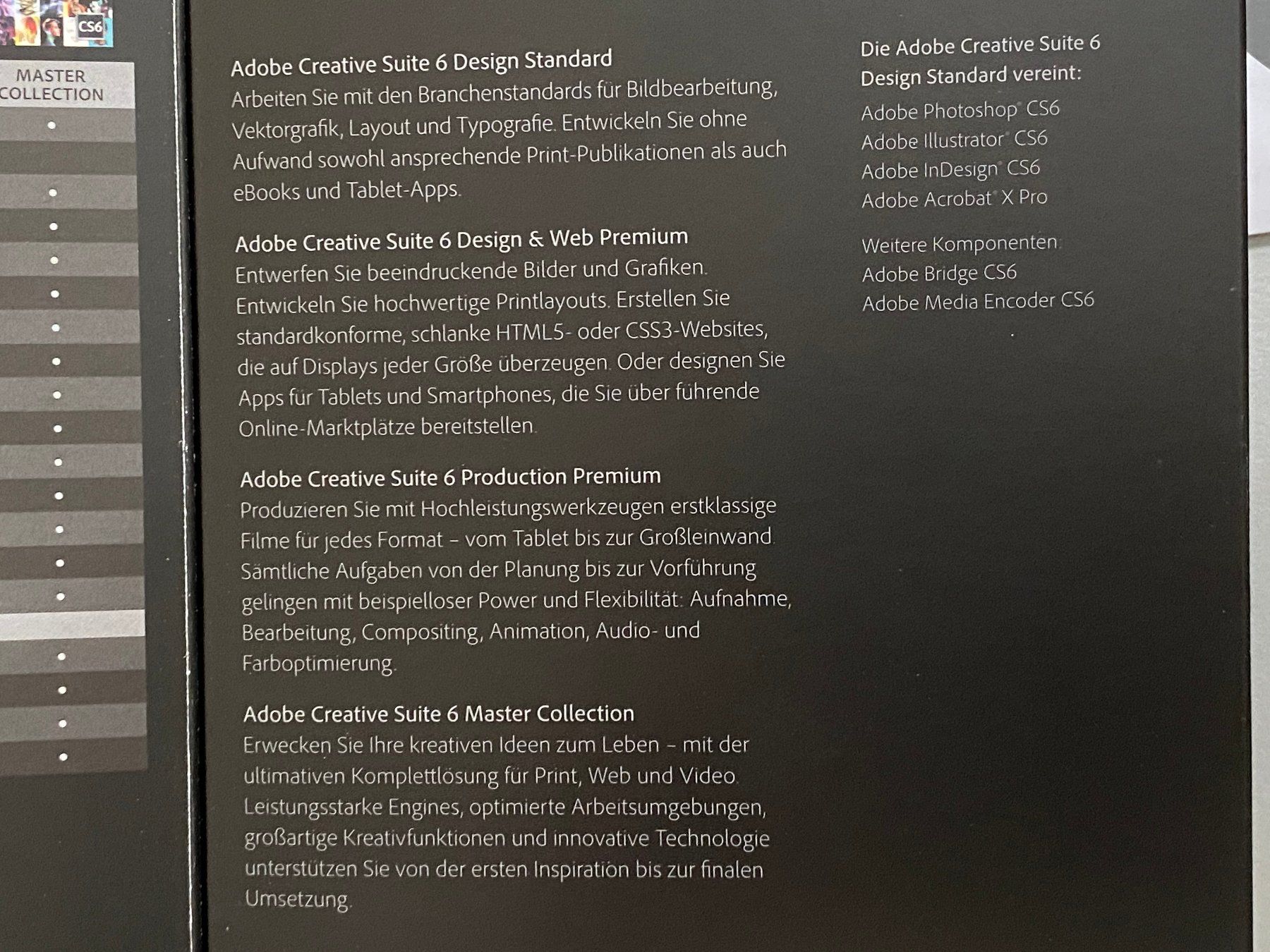 Adobe Software: Adobe Creative Suite 6 Design Standard - MAC  BOX-DVD-Medium – Usato da Langwiesen venduto da Restposten-24 3