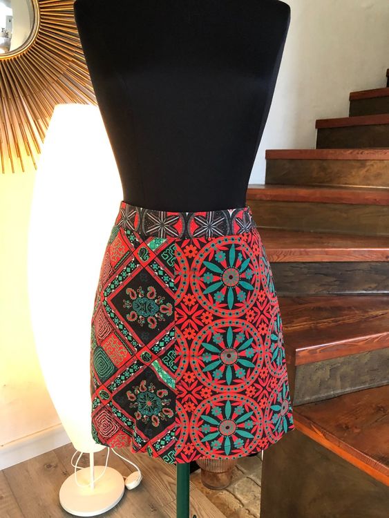 Jupe Crayon Desigual Vintage Taille 10 - Longueur Genou, Multicolore, Neuf Avec étiquettes