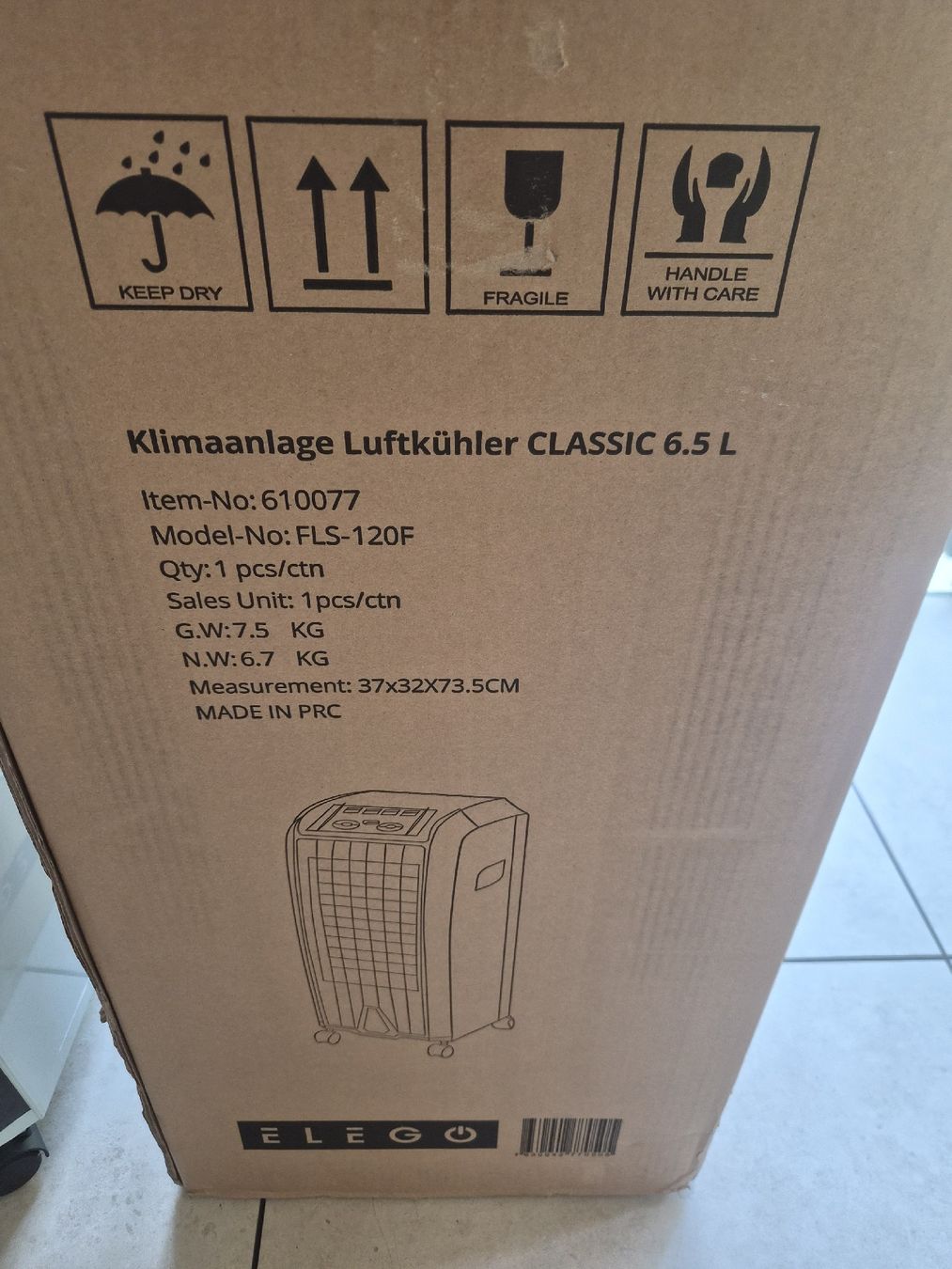 Klimageräte: Klima / Luftkühler classic 6.5.liter Wassertank mit Kühlelem – Neu und originalverpackt aus Basel von dhe_qbg8 5