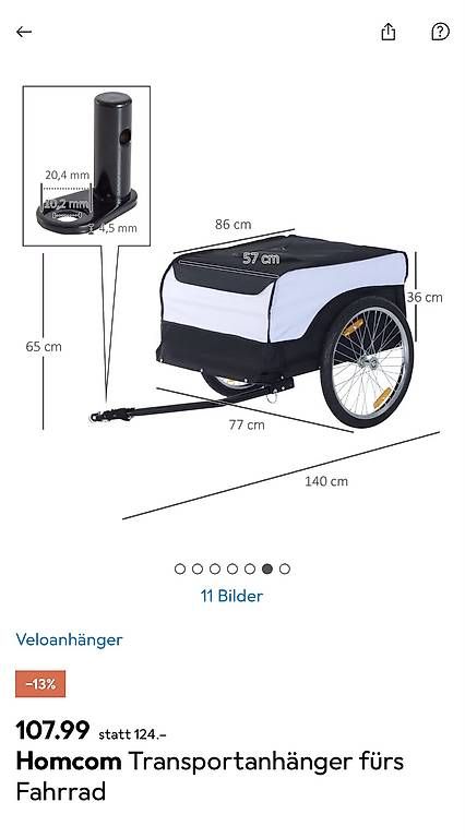 Rimorchi: Veloanhänger, Neuwertig – Usato da Sachseln venduto da AbrahamOW 1