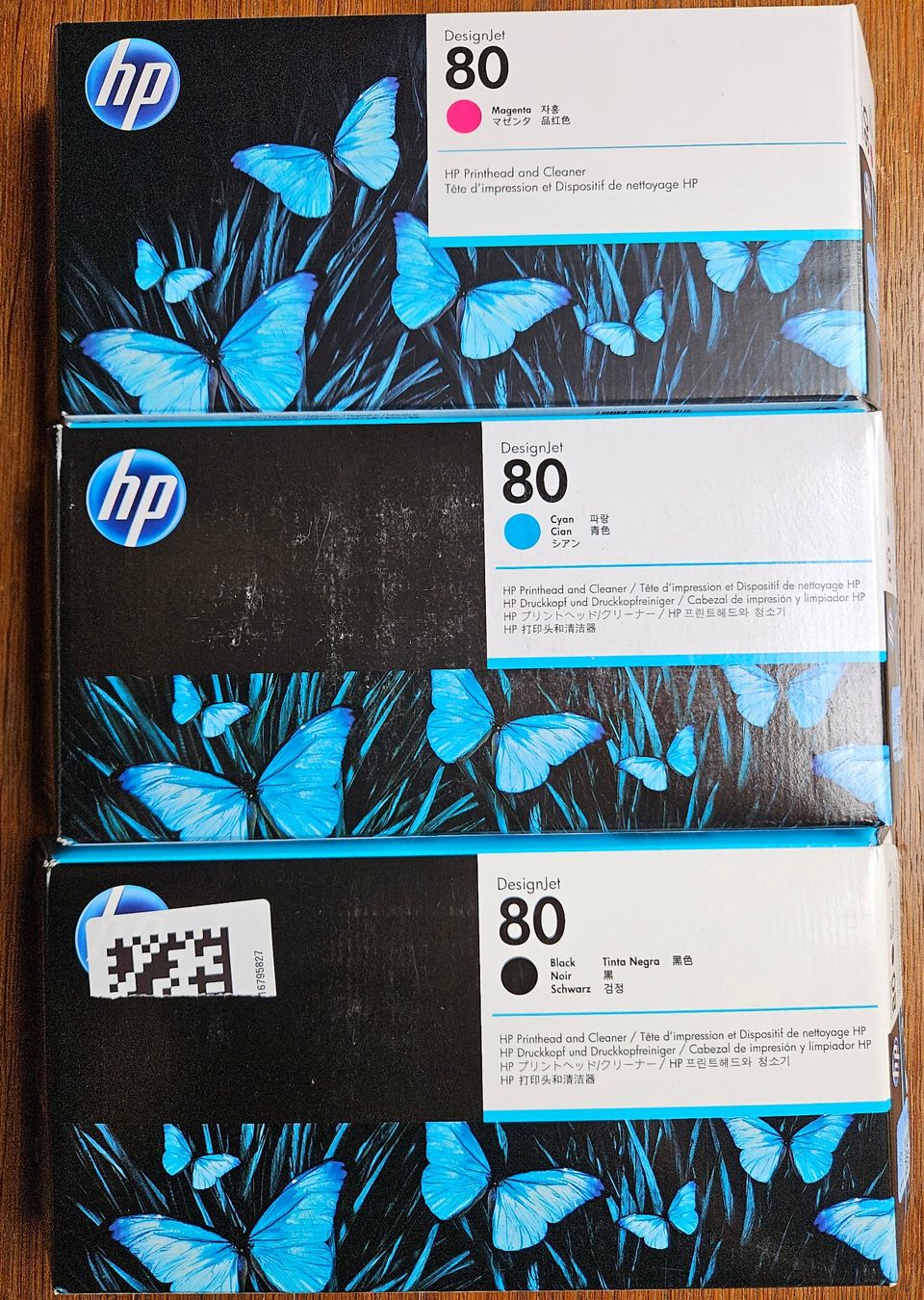 Hewlett Packard Cartucce per stampanti & toner: 3x HP 80 Printhead and Cleaner – Nuovo e nell'imballaggio originale da Kiesen venduto da L-1049