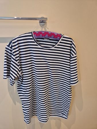 T'shirt blau/weiss gestreift, Gr. L,