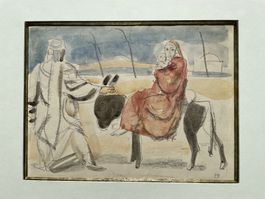 M. Barraud La Fuite en Egypte aquarelle