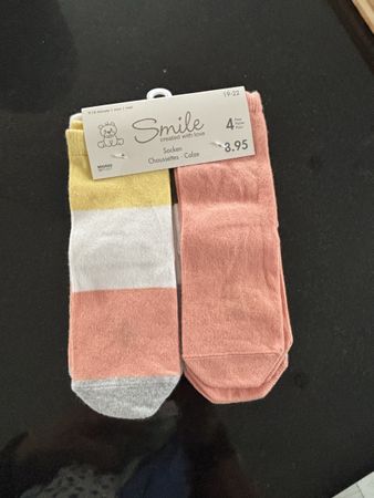 Lot 4x paires chaussettes fille 19 - 22 neuves