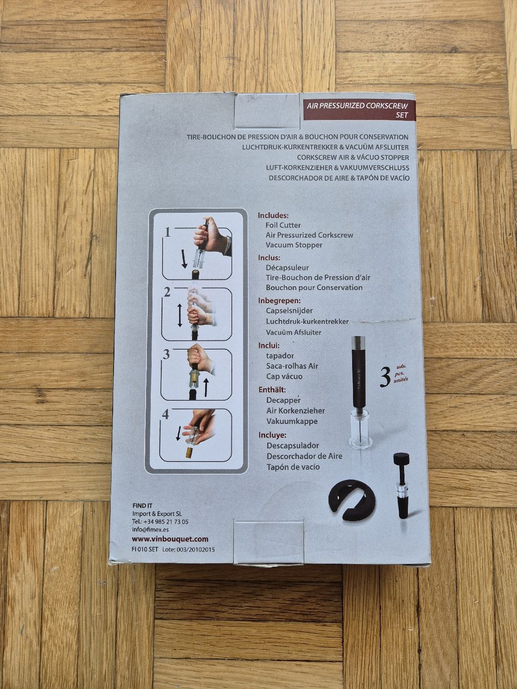 Flaschenöffner & -verschlüsse: VinBouquet Air pressurized Corkscrew Set – Neu und originalverpackt aus Luzern von nnamfuak 1