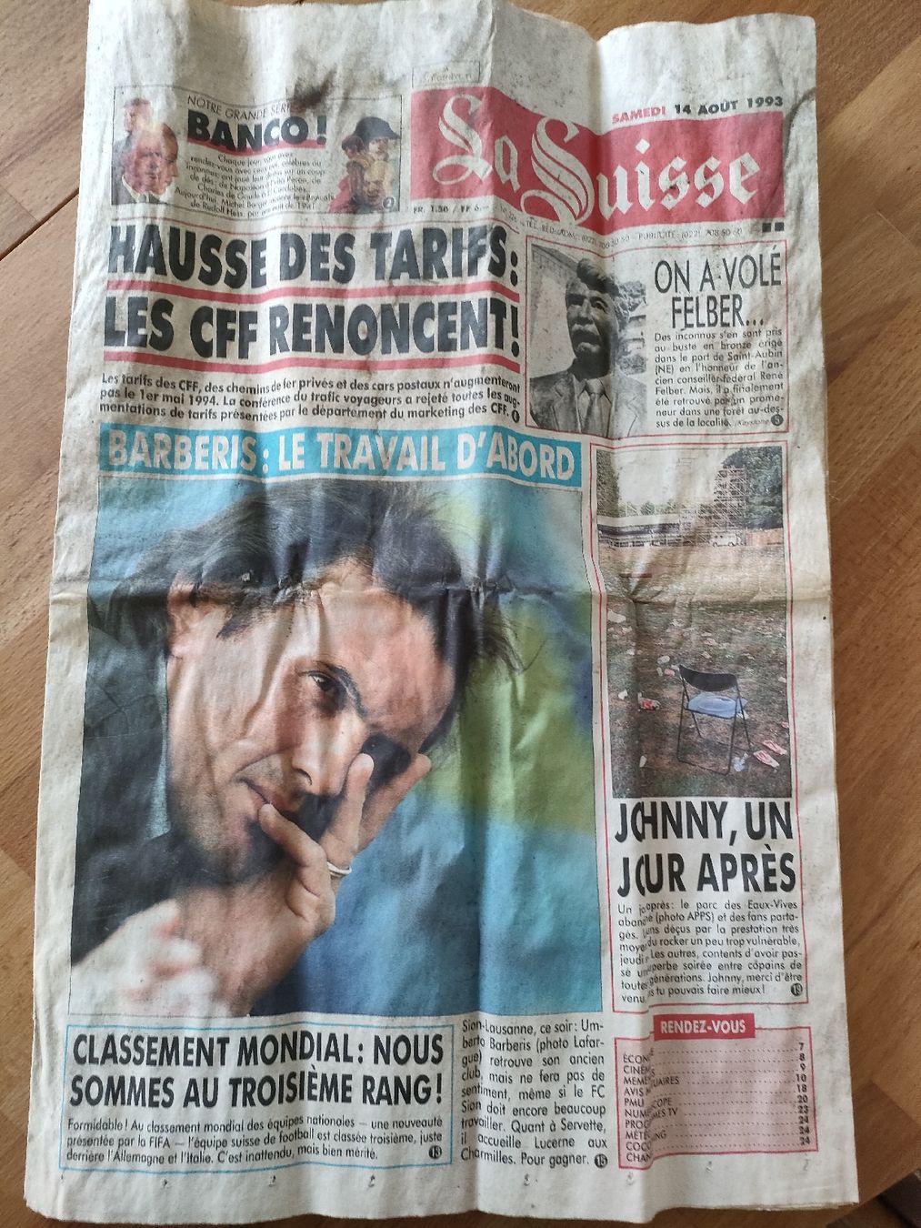Zeitschriften & Magazine: Journal LA SUISSE du 14.08.1993 – Gebraucht aus Riaz von Tobydesmonts 6