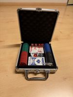 Pokerkoffer Falke mit Jetons Karten und Würfel