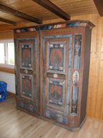 Biedermeierschrank, antik, Originalmalerei, sehr dekorativ