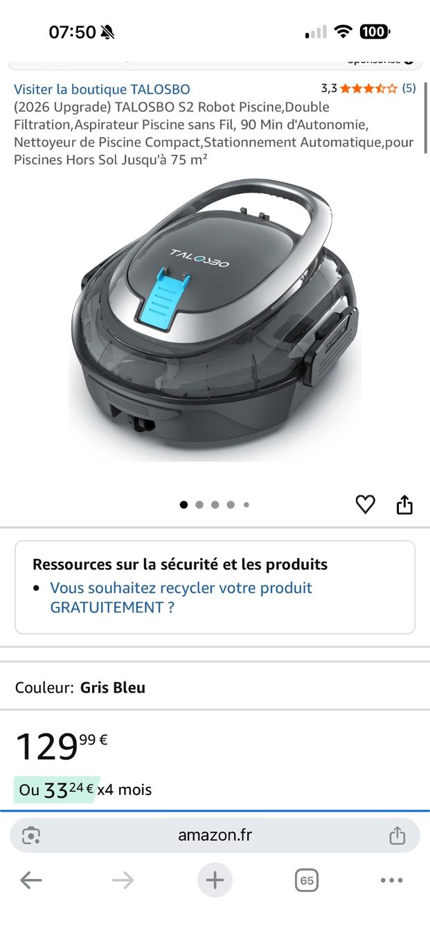 Accessori per Piscine: Robot de piscine Talosbo S2 – Nuovo e nell'imballaggio originale da Lausanne venduto da gio_qwg7 1