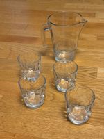 Glaskrug mit 4 Trinkgläsern – 5-teiliges Set