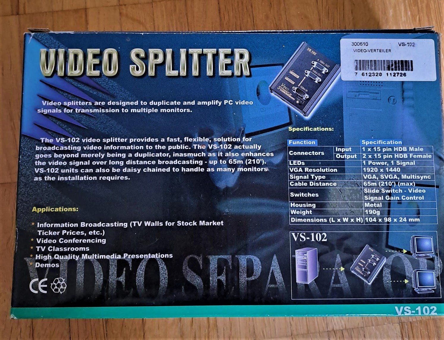 Unità & Adattatore: Video Splitter VS 102 – Nuovo (secondo la descrizione) da Zürich venduto da leachim321 1