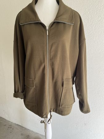 Khaki Jacke mit Reissverschluss, Herbst/Winter, Grösse M