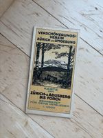Wanderkarte Zürich Adlisberg bis Forch 1917 4. Auflage