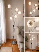 Stehlampe Kugeln weiss Metall chrom 5 flammig gebraucht