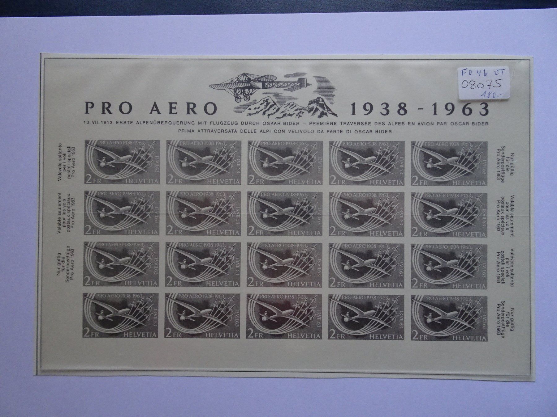 Tutti i francobolli: Pro Aero 1963 – Nuovo (secondo la descrizione) da Aadorf venduto da Chnorli-Furz 2