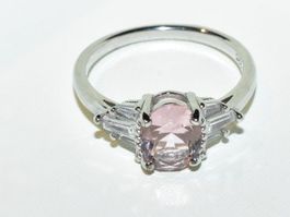 Silberring 925 mit rosa Zirkonia, Grösse 52